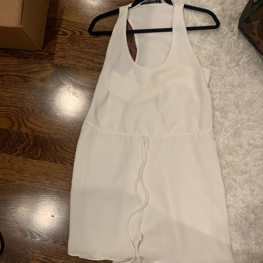 Zara white dress tie front size Small. Couple small stains so selling for cheap.